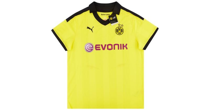 borussia dortmund 2012-13 special edition winter shirt in yellow with black trims